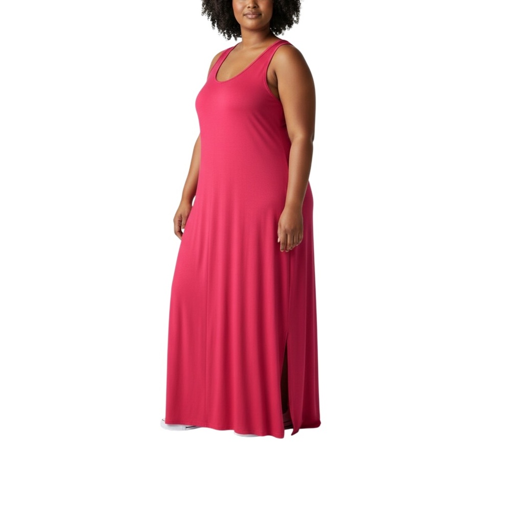 Attitudes by Renee Bright Rose Tank Maxi Knit Dress Women’s Size 1X - Picture 3 of 6